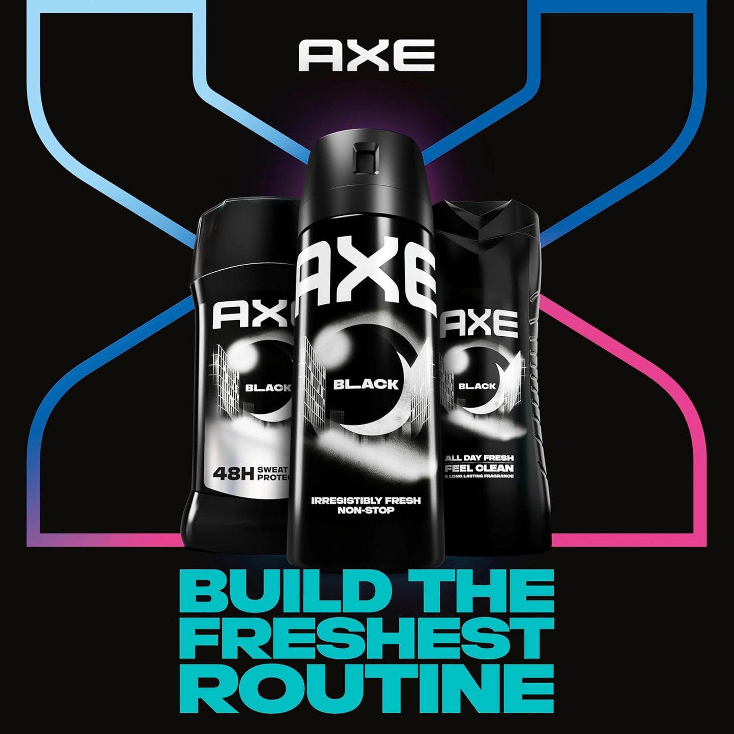 AXE Body Spray Deodorant for Men Black for Long Lasting Odor Protection Frozen Pear & Sandalwood (4.0 oz) Pack of 2