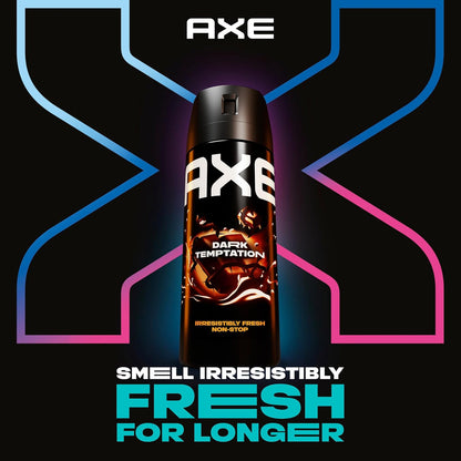 AXE Body Spray Deodorant Dark Temptation for Long Lasting Odor Protection Deodorant for Men Formulated Without Aluminum - 4.0 oz (Pack of 2)