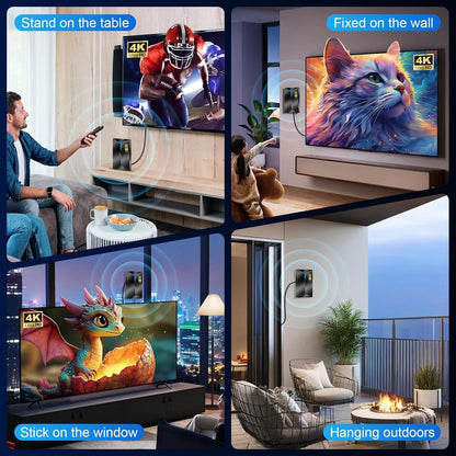 Premium TV-antenna Binne Buite – 3500+ Myl Lang Reikafstand, Ingeboude Seinversterker