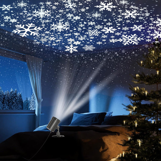 Christmas Projector Lights Dynamic Snowflake Projector IP65 Waterproof Snow Projection Lights