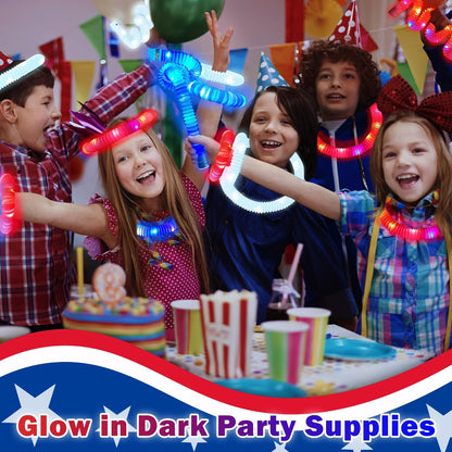 36 PCS Bulk Patriotic Party Favors - Glow Sticks Pop Tubes Toys for Kids