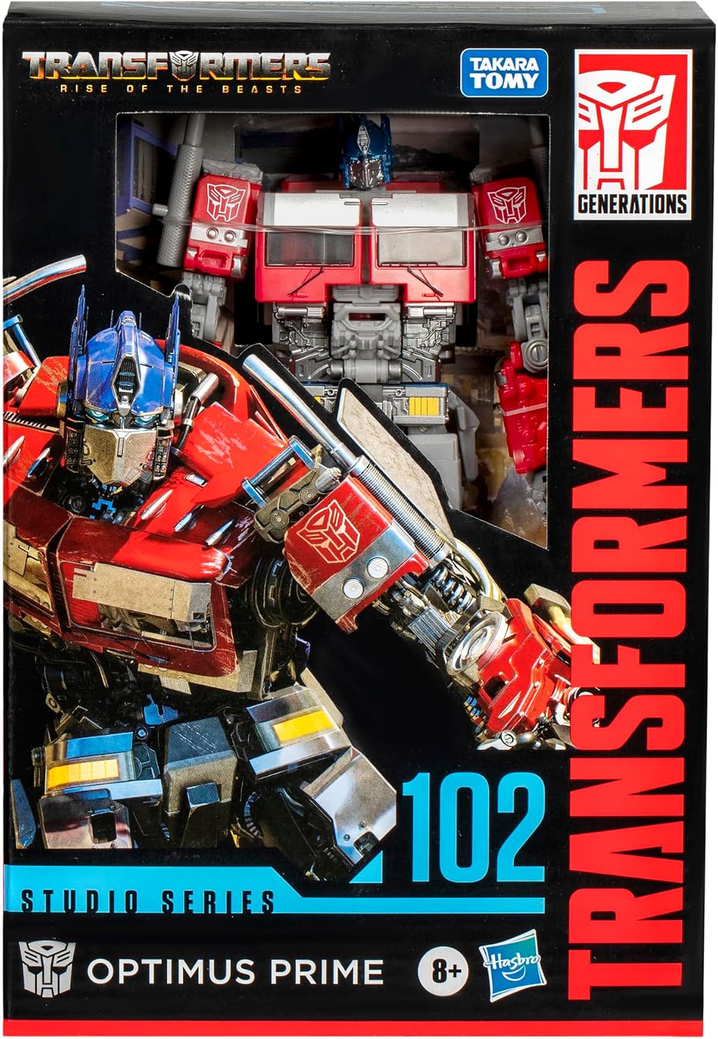 Transformers Toys Studio Series Voyager Class Transformers: Rise of the Beasts 102 Optimus Prime 6.5-inch Converting Action Figure, 8+