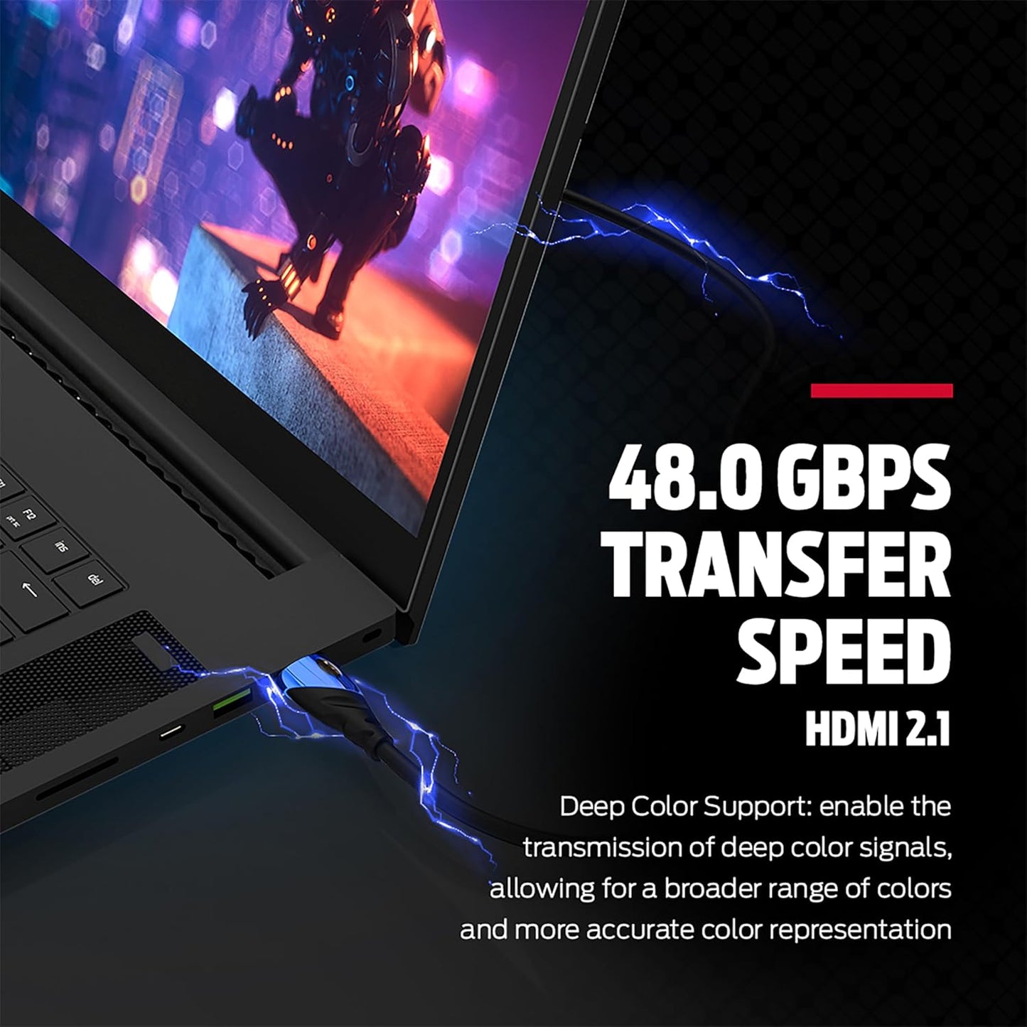 Monster 8K HDMI-kabel (2 VT) — 5 HDMI-kabel met 24K goue kontakte, 48 Gbps-spoed, 60/120 Hz verversingstempo, dinamiese HDR en eARC vir voortreflike beelde en klank