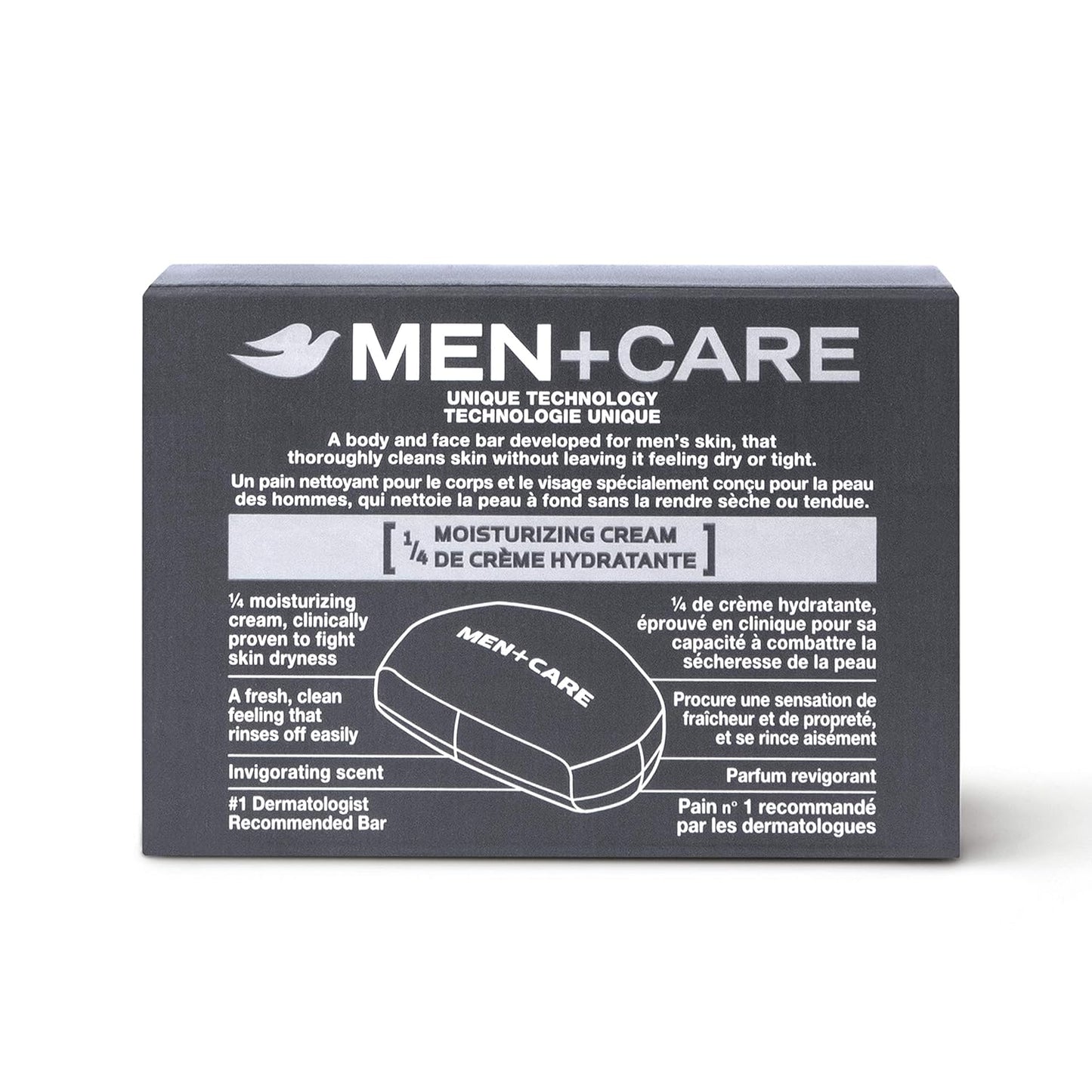 Dove Men+Care Body and Face Bar to Clean and Hydrate Skin Extra Fresh Body and Facial Cleanser More Moisturizing (Pack of 8)