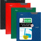 Five Star 2-Pocket Folder, 4 Pack, Plastic Folder with Stay-Put Tabs and Prong Fasteners, Holds 8-1/2" x 11"
