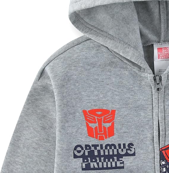 Transformers Optimus Prime Boys Zip Up Hoodie for Big Kids