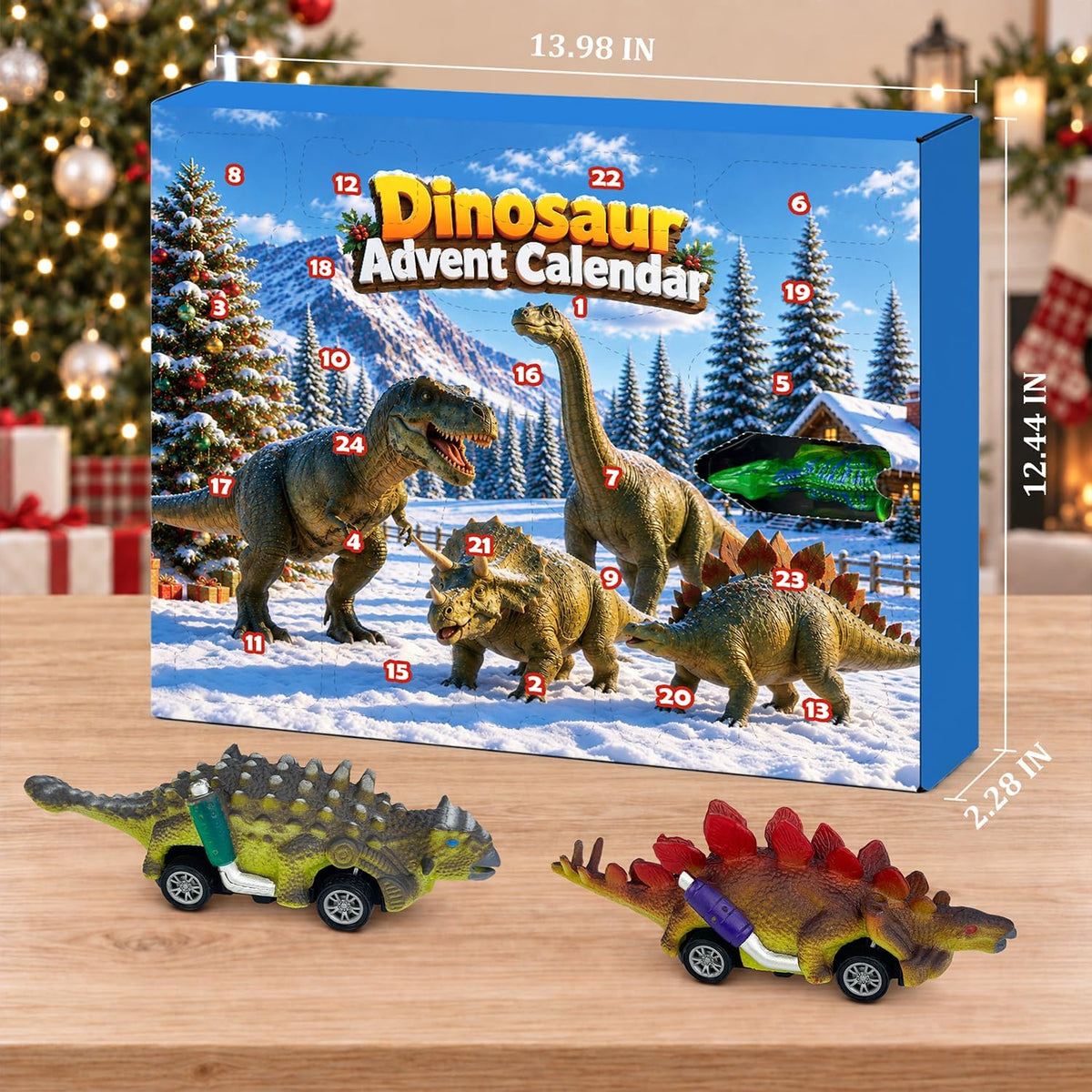 Monster Truck Advent Dinosaur Pull Back Cars for Kids Boys
