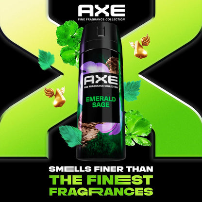 AXE Fine Fragrance Collection Premium Deodorant Body Spray for Men Emerald Sage with 72H Odor Protection - 4 oz (Pack of 3