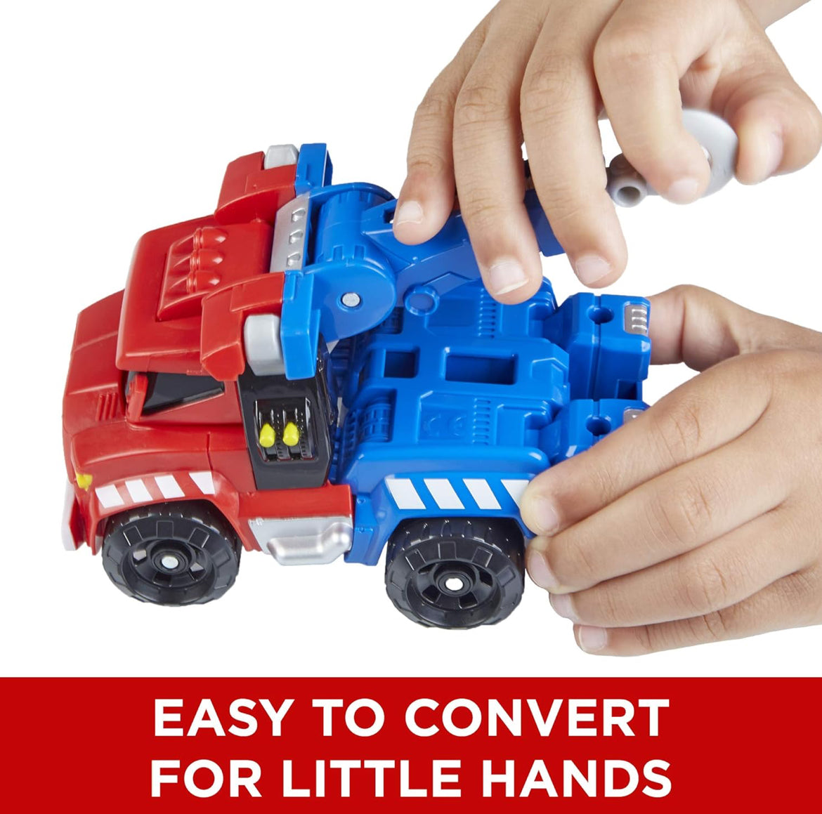 Transformers Playskool Heroes Rescue Bots Optimus Prime, 4.5-Inch Action Figure, Kids Converting Robot Toy, Ages 3+