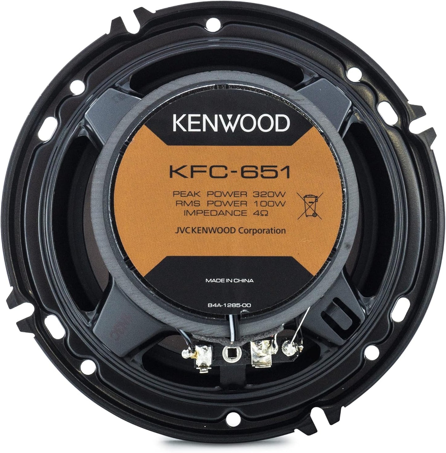 Kenwood KFC-651 Concert Series Motorklankluidsprekers (Paar) - 6.5" 2-rigtingluidsprekers, 320W (100 RMS), 4-Ohm Impedansie, Polipropileen-woofer & Gebalanseerde Koepelhoëtone