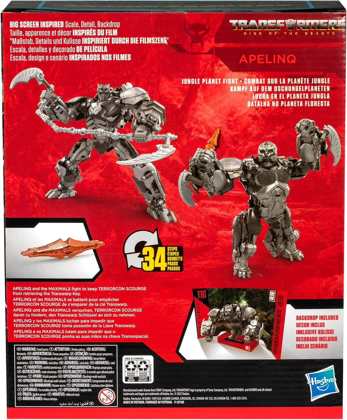 Transformers Toys Studio Series Leader Class Rise of the Beasts 116 Apelinq, 8.5-inch Converting Action Figure For Boys And Girls Ages 8+