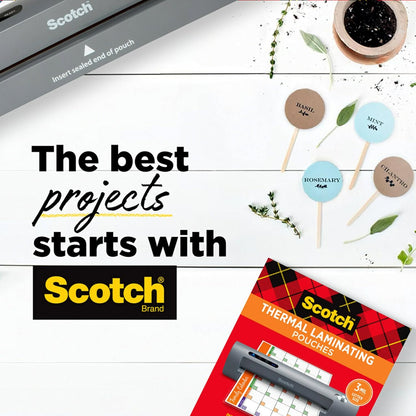 Scotch Thermal Laminating Pouches, 200 Count, Clear, 3 mil., Ideal Office or School Supplies, Fits Letter Sized Paper (8.9 in. × 11.4 in.)
