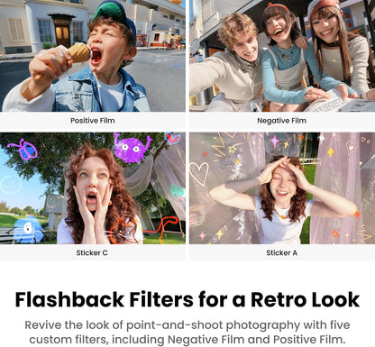 Insta360 GO 3S Retro Bundle Special Edition 128GB White - Small 4K Vlogging Camera, Hands-Free POV Cam, Retro Filters, 4K30fps, Extra Bttery, Lightweight Wearable Vlog Camera for Street & Daily Shots