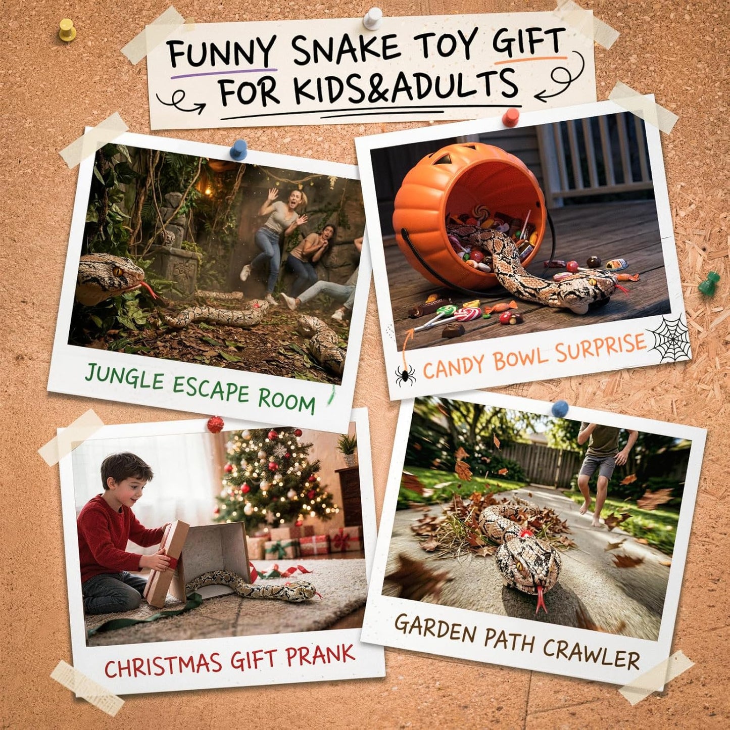 Amphibious Remote Control Rattlesnake Realistic Toy with Rattle Sound for Pranks, Indoor & Outdoor Games for Kids Ages 3+