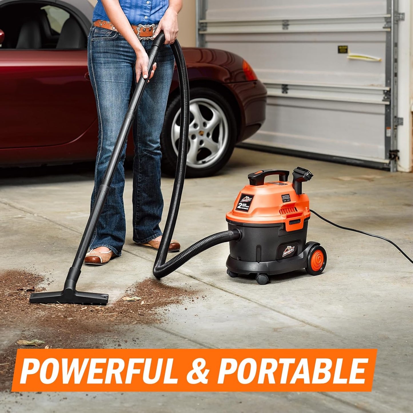 Armor All AA255W Nat/Droë Nutsvakuum 2.5 Gallon - 120 Volt (WS) Oranje/Swart