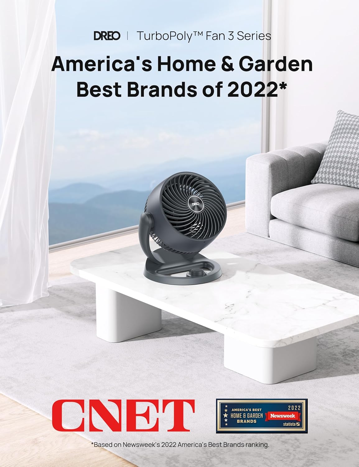 12" Desk Fan 70ft Powerful Airflow, 28db Quiet Table Air Circulator for Whole Room, 120° Adjustable Tilt, 3 Speeds - Grey