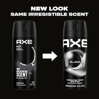 AXE Body Spray Deodorant for Men Black for Long Lasting Odor Protection Frozen Pear & Sandalwood (4.0 oz) Pack of 2
