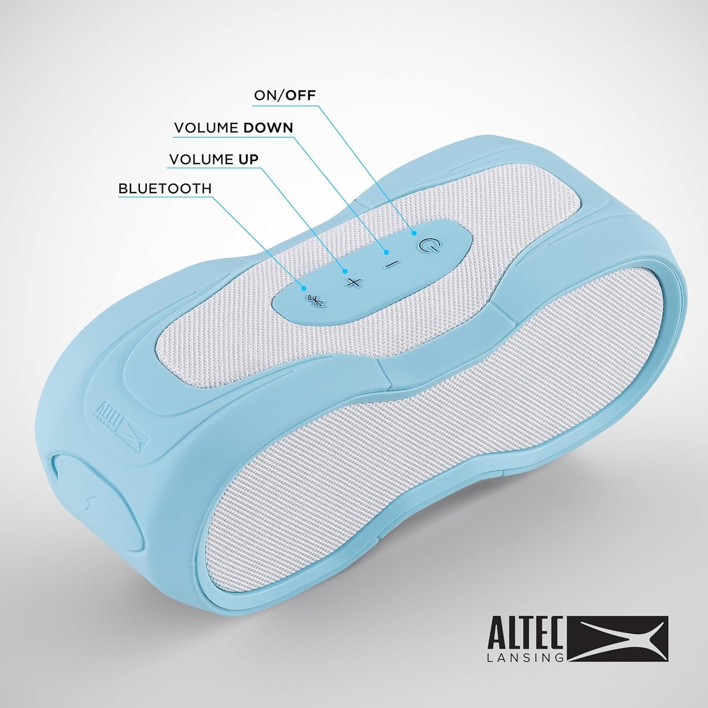 Altec Lansing BoomJacket XL Draadlose Bluetooth-luidspreker, Magnetiese Waterdigte Luidspreker, IPX7 Buite-luidspreker met 24H Speeltyd, Draagbare Luidspreker met Karabyner, Monteerbaar, Vinnige Laai