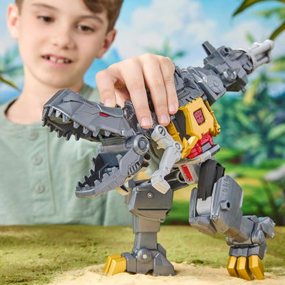 Transformers Cyberworld Grimlock Chomp & Battle 9-Inch Action Figure, Quick Change to Dino Mode, Robot Toys (6+ Years)