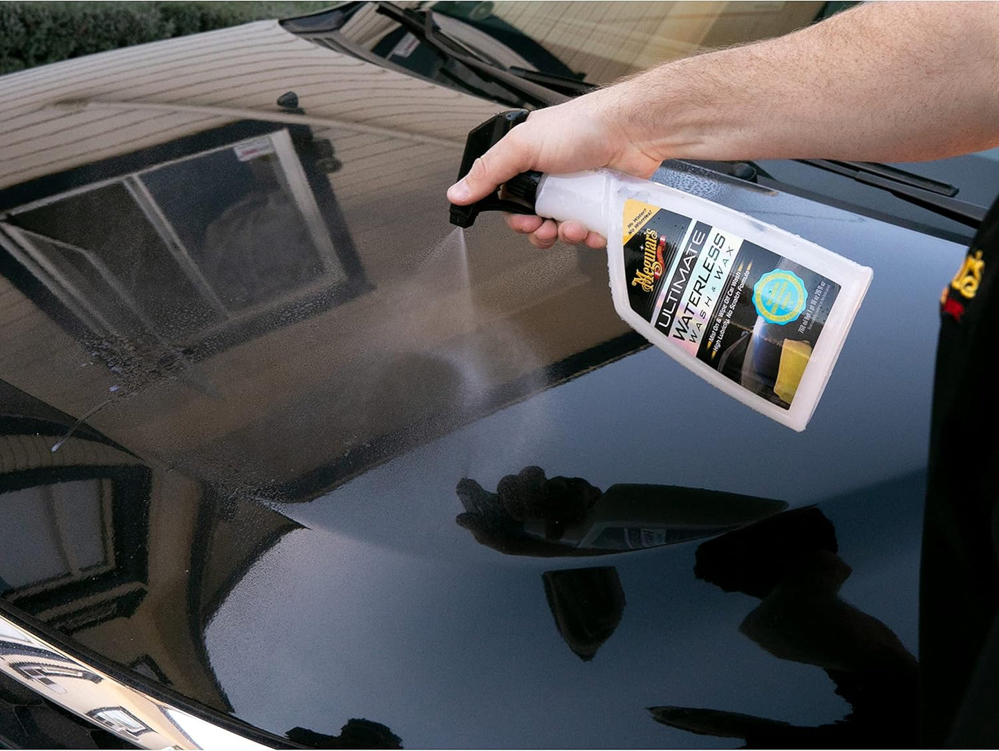 Meguiar's Ultimate Waterless Wash & Wax, Krasvrye Skoonmaaksproei 2-in-1 Detailer vir Glans (26 Oz)