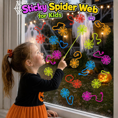 Spider Web Sticky Hands, 24-60 PCS Halloween Party Favors Supplies for Kids