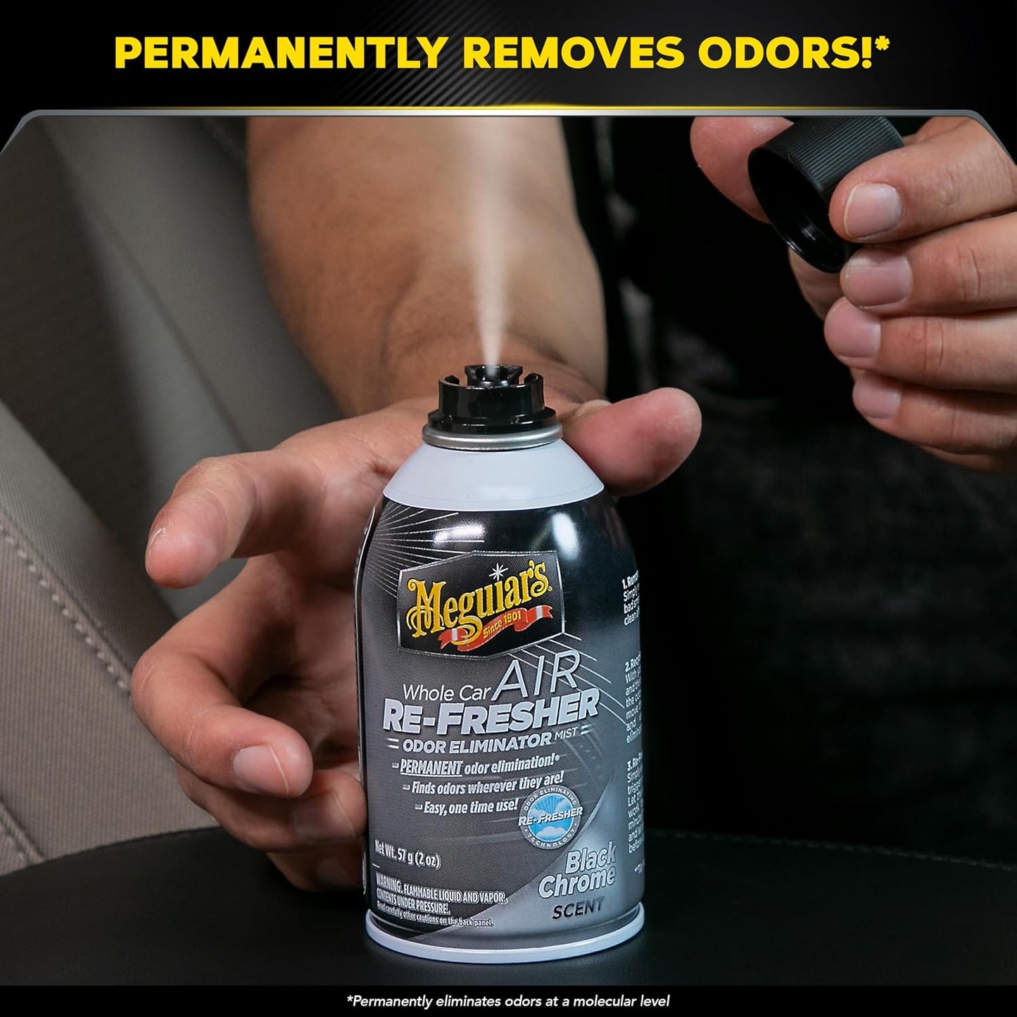 Meguiar's Heelmotor Lugverfrisser Swart Chroom Geur - 2oz