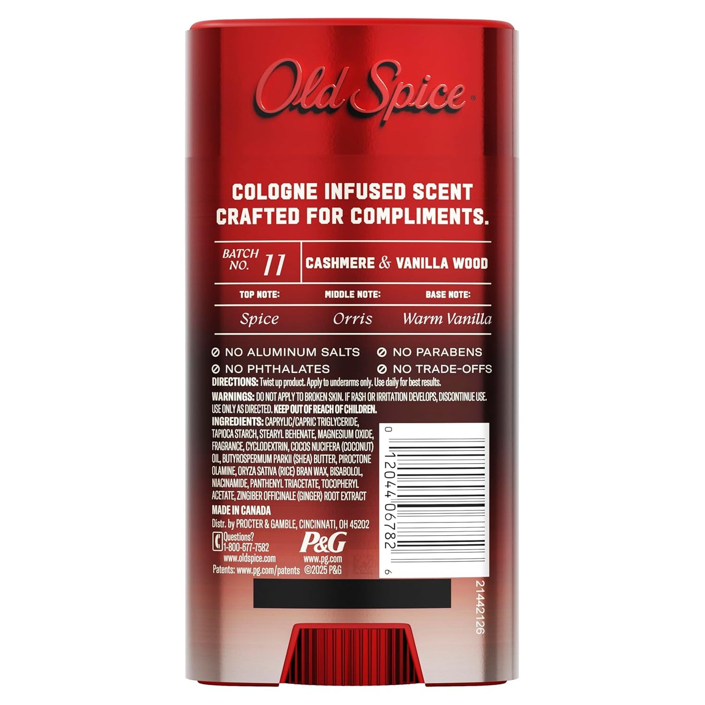 Old Spice Aluminum Free Deodorant for Men, The Spice Alchemist Collection, 24/7 Cologne Infused Scent - Cashmere + Vanilla Wood Scent