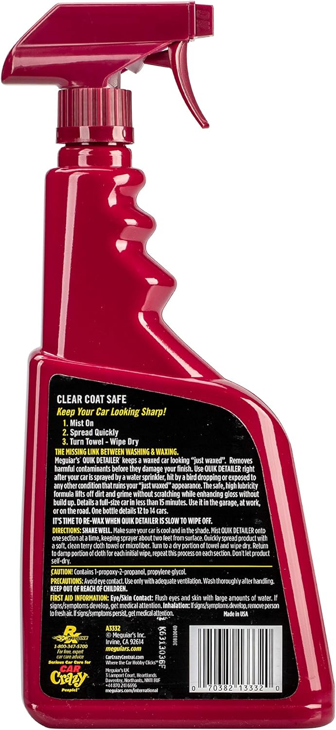 Meguiar's Quik Detailer, Mist & Wipe Motorkar-besonderhedebespuiting - 32 oz