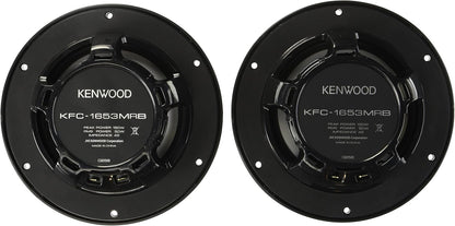 Kenwood KFC-1653MRB 6.5" Swart Mariene 2-rigting Luidsprekers 150 Watt