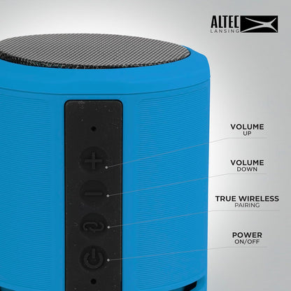 Altec Lansing HydraOrbit - Waterdigte Bluetooth-luidspreker, Liggewig en Draagbare Luidspreker vir Reis- en Buiteluggebruik, Koninklike Blou