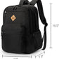 26L Black Backpack for School, College, and Travel: Water Resistant Bookbag with 8 Compartments