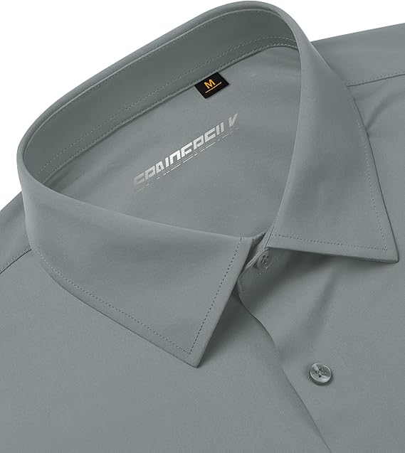 Mans Langmou Slim Fit, Spiervas, Kreukelvry, Knoop-af Rekbaar