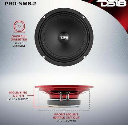 DS18 PRO-SM8.2 8" Slank Luidspreker – 8 DUIM Middelreeks – 1 STK