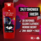 Old Spice Body Wash for Men 3X Defense, 24/7 Shower Fresh with Lasting Scent, Cleansing 2-in-1 Body & Face Wash (Black Cherry and Nightfall Scent) 24 oz