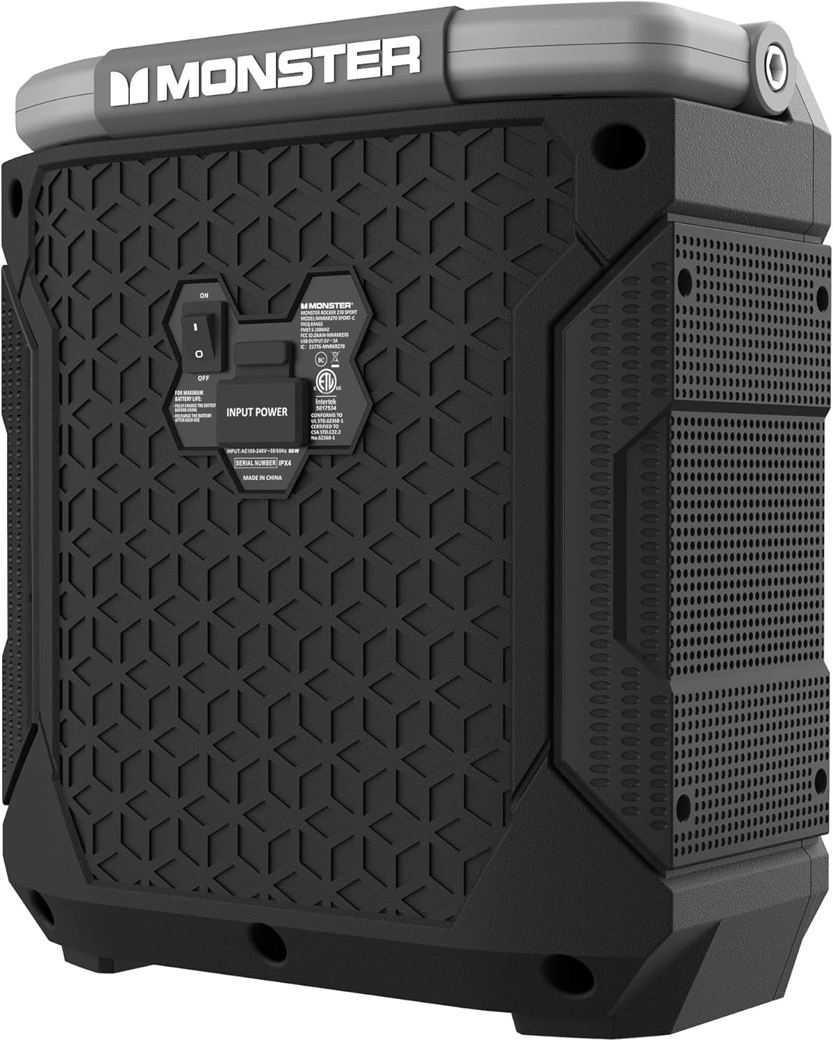 Monster Rocker 270 Sport | Portable Indoor/Outdoor Wireless Speaker, 60 Watts, Up to 24 Hours Playtime, IPX4 Water Resistant, Connect to Another TWS Speaker