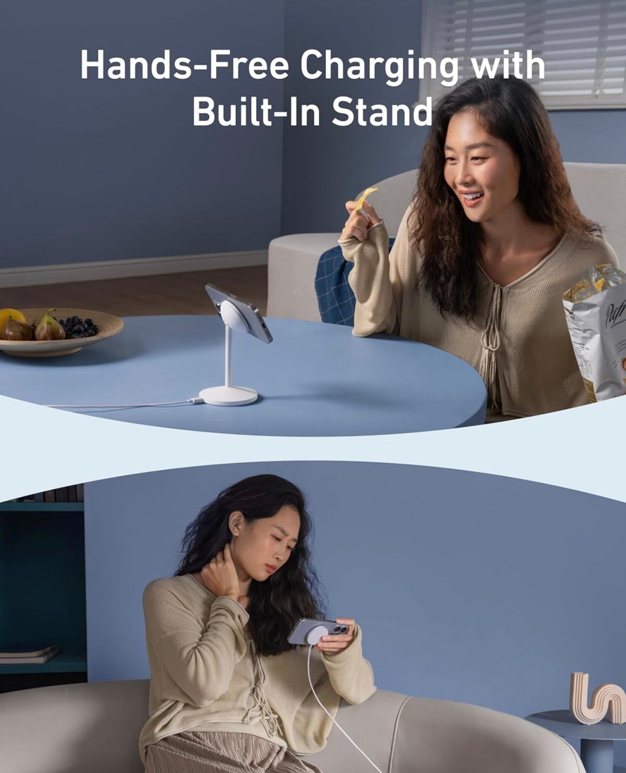 Anker MagGo iPhone 16 MagSafe-Compatible Wireless Charger Stand - WHITE (No AC Adapter)