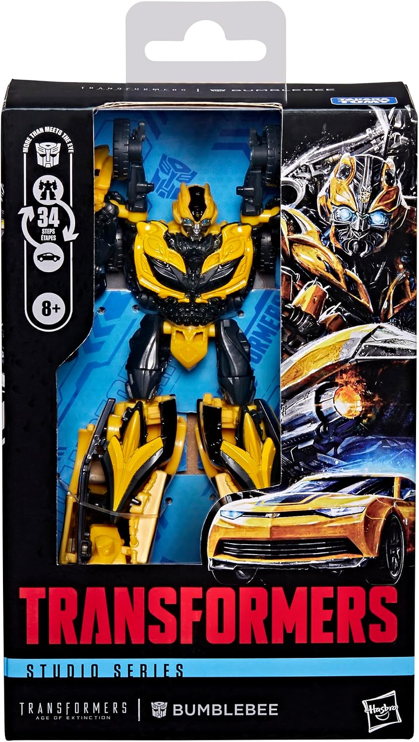 Transformers Studio Series Bumblebee, Age of Extinction Deluxe Class 5-Inch Converting Action Figure, Robot Toys for 8+