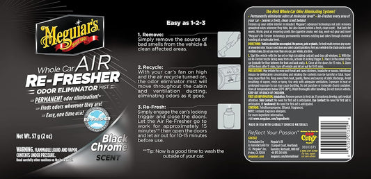 Meguiar's Whole Car Air Refresher  Black Chrome Scent - 2oz