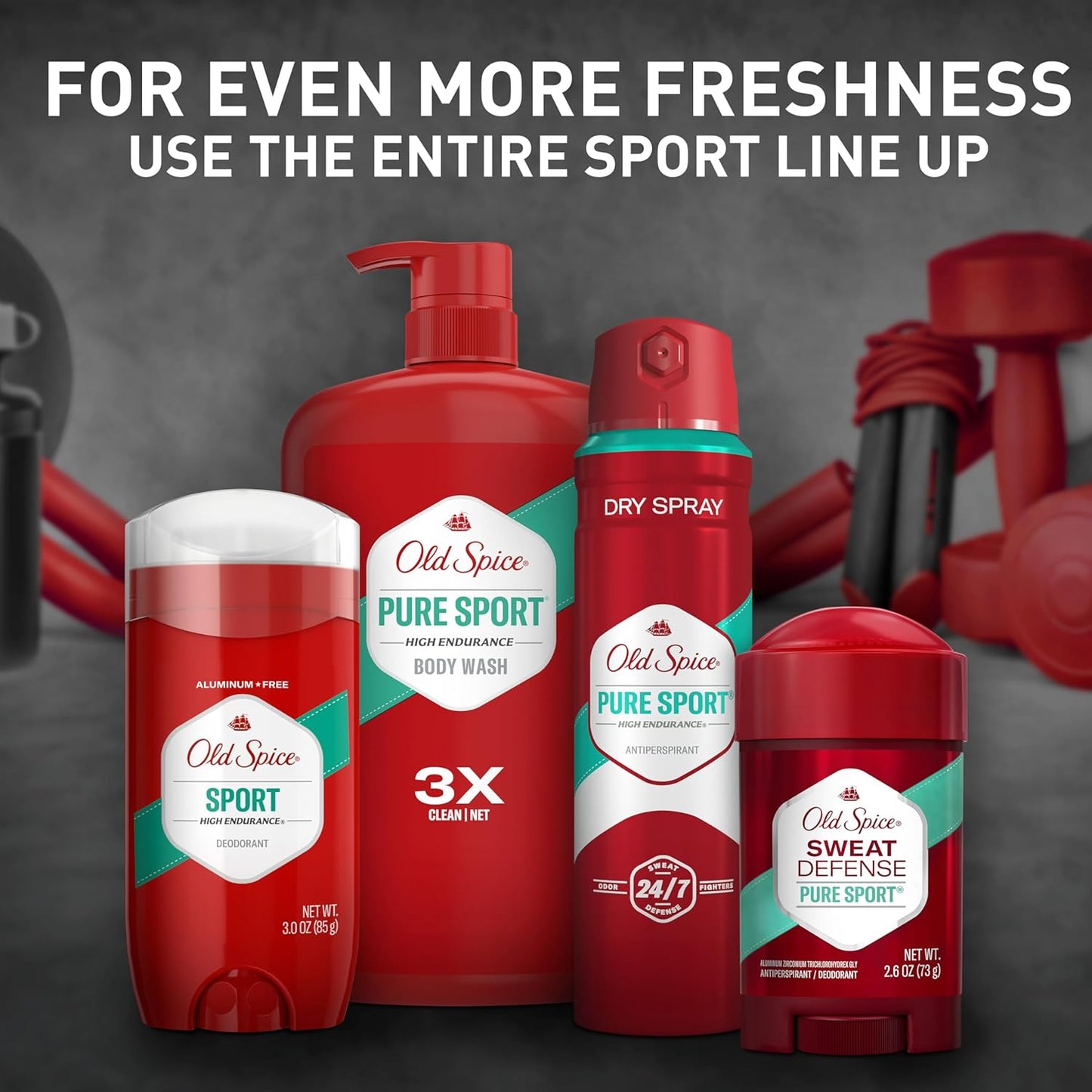 Old Spice Aluminum Free Deodorant For Men, 24/7 Sweat Defense & Odor Protection - Sport Scent - 3.0 oz (Pack of 3)