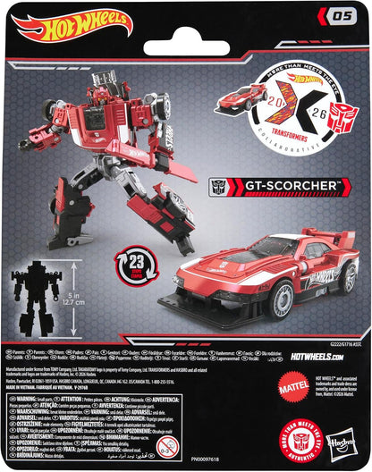Transformers Collaborative Hot Wheels® x GT-Scorcher, Deluxe Class 5-Inch Robot Action Figure Converts to Race car (Ages 8+)