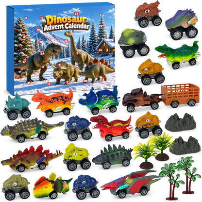Monster Truck Advent Dinosaur Pull Back Cars for Kids Boys