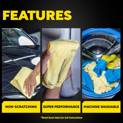 Meguiar's Supreme Shine Microfiber Handdoeke vir motors, Absorberende Ultra-Plush – 3-pak