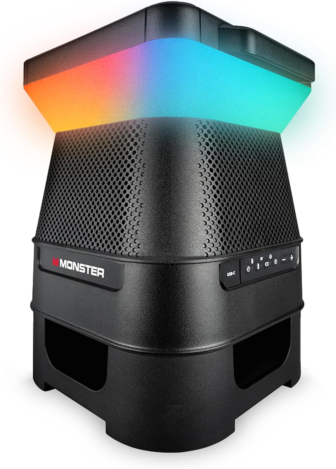 Monster Solar X Speaker - Bluetooth Wireless Solar Powered 360 Degree Sound with LED, Easy Connect, 8 Hours of Playtime and 30W Bass