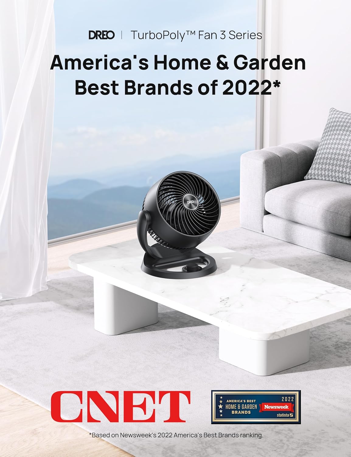 12" Desk Fan 70ft Powerful Airflow, 28db Quiet Table Air Circulator for Whole Room, 120° Adjustable Tilt, 3 Speeds - Black