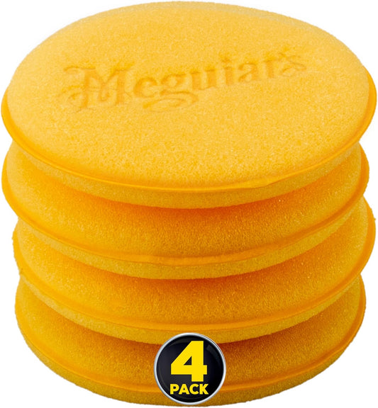 Meguiar's 4" Foam Applicator Pads Ultra-Soft Hand Applicators w/ a Tight-Cell Foam - 4 Pack