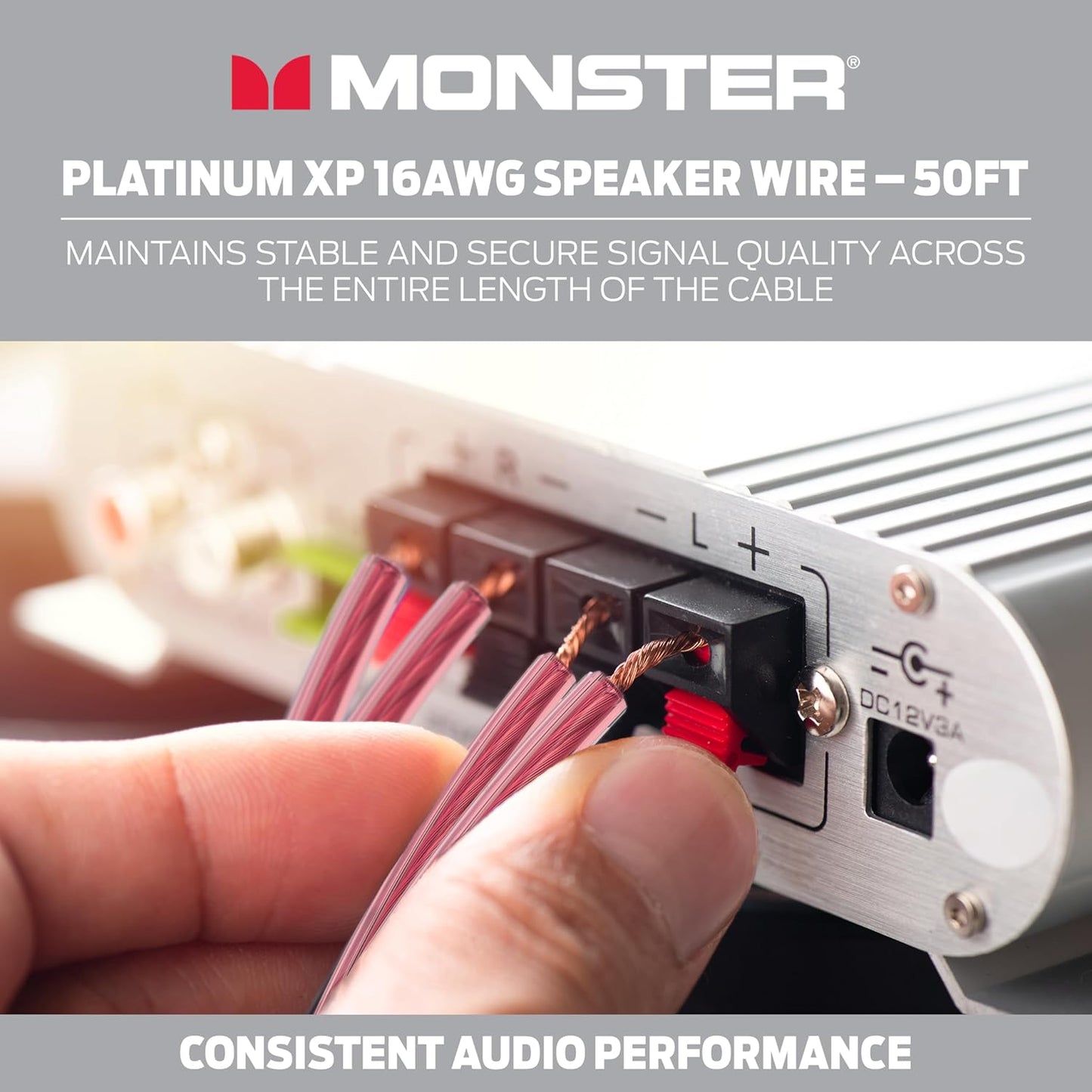 Monster 16 AWG Luidsprekerdraad: Gevorderde Werkverrigting XP Luidsprekerabel 100 VT Spoel met Suurstofvrye Koper (SVK) Oudiodeurkonstruksie – Maklik om Te Strip en Te Installeer Luidsprekerkabels