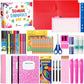 Back to School Supplies Essentials (39 PCS) Bundle Include Pencils Scissors Ruler Eraser Crayon Sharpener Notebook Pencil Case Folder Notebook(Pink)