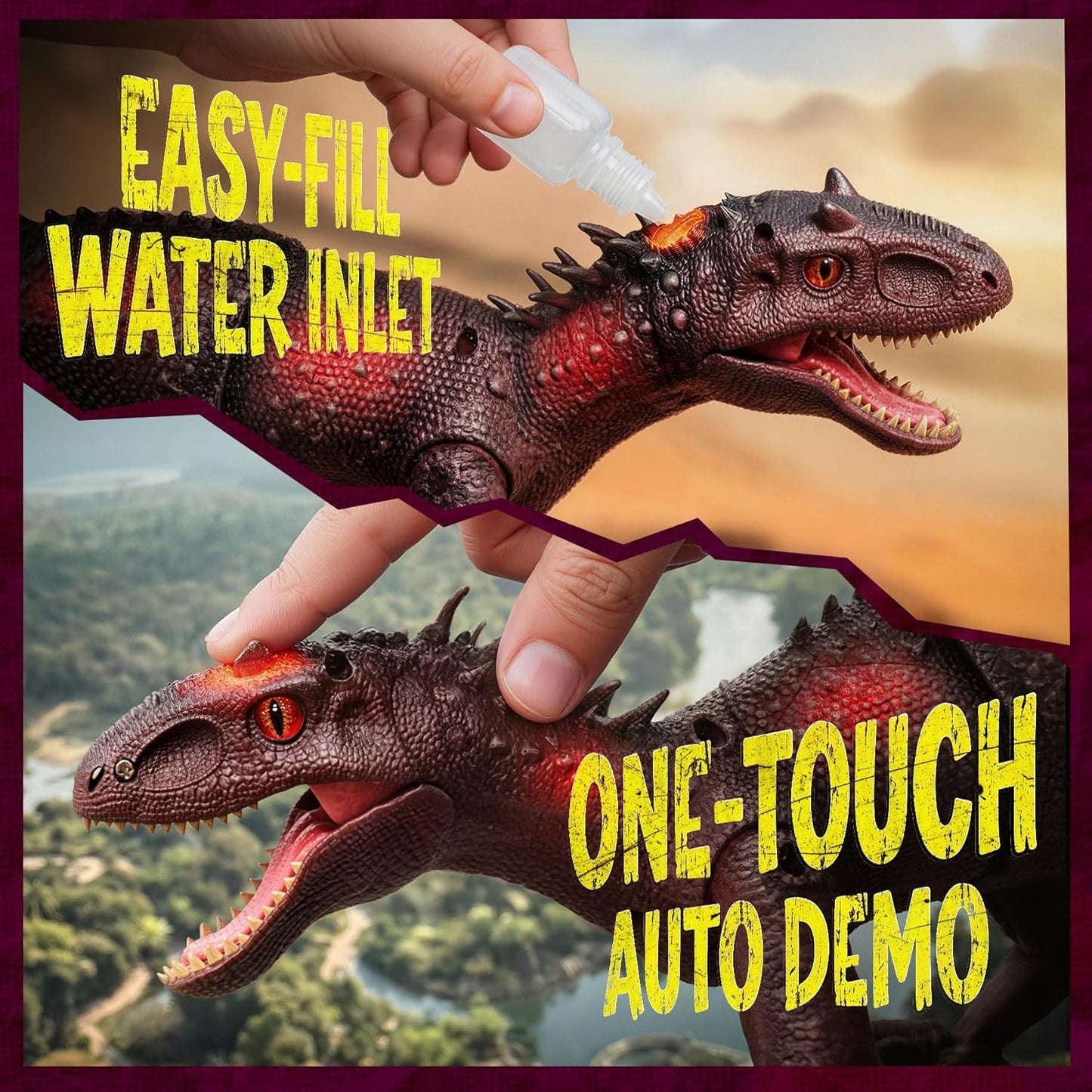 VSM32S Big Dinosaur Toys Remote Control Dinosaur w/ Light and Sounds, Demo Mode, Interactive Dino Jurassic Toys