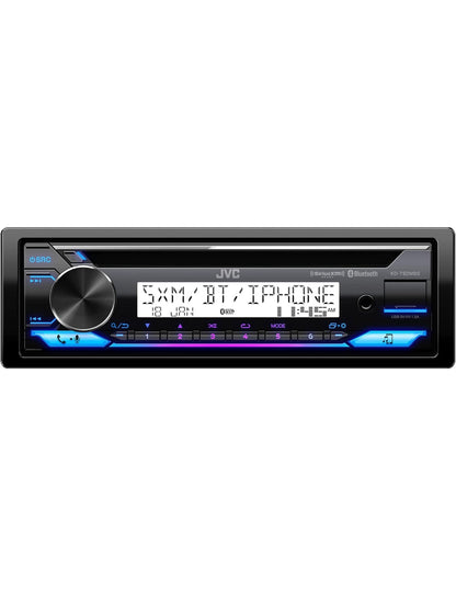 JVC KD-T92MBS Mariene Graad Motorstereo met Bluetooth, Voor-USB, AUX, Amazon Alexa, SirusXM Radio Gereed, Hoëkrag-versterker, Hoëkontrastskerm