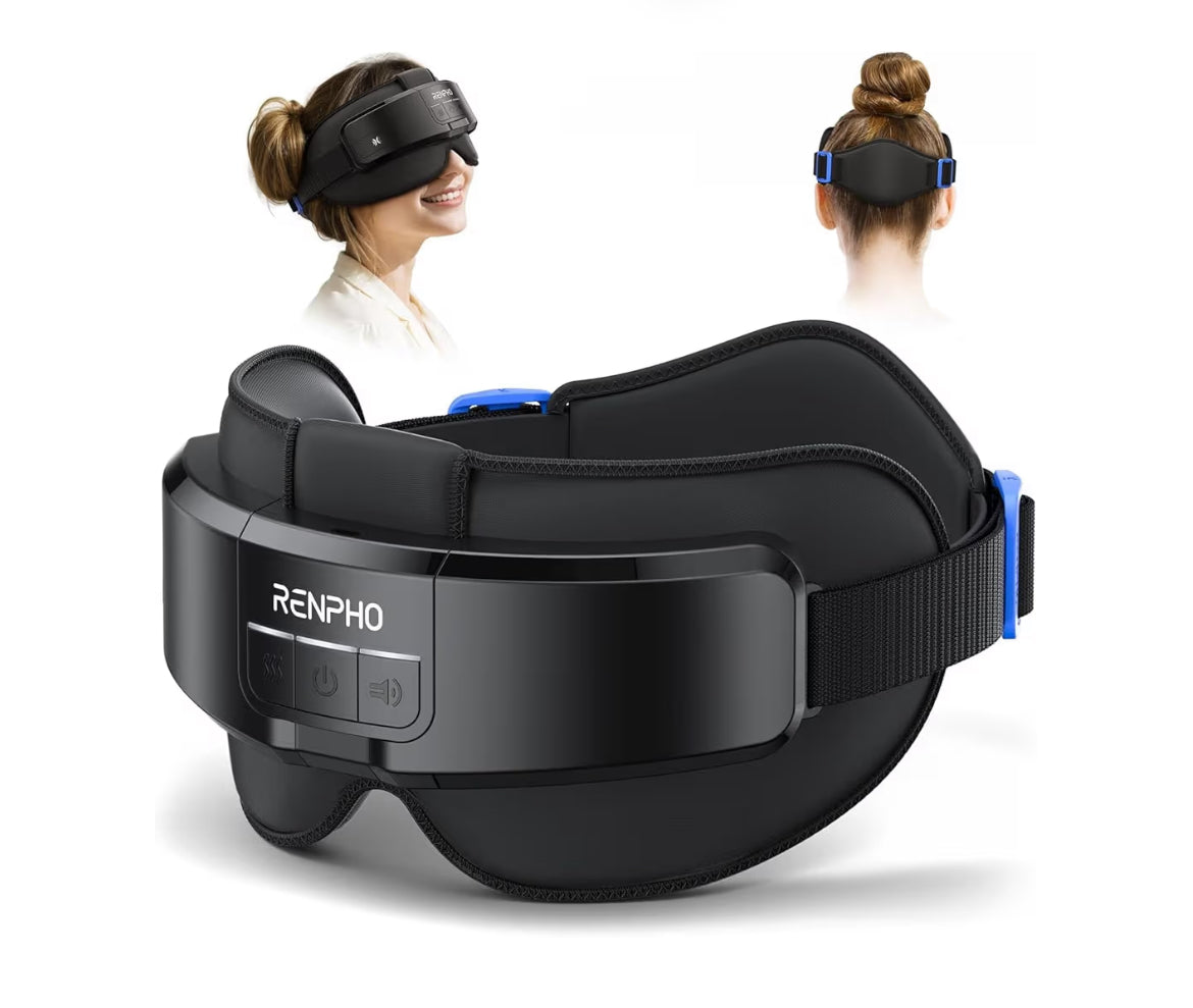Eyeris Mask Head & Eye Massager, Headache Massager for Forehead, Heated Face Mask with Heat
